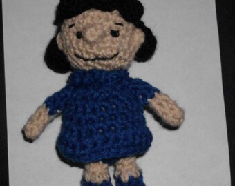 Handmade Crocheted Amigurumi Peanuts Lucy  5" Tall by The Knitting Gnome.. Cute