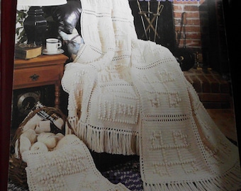 Leisure Arts 1160 Crochet Book Country Afghans Dépliant