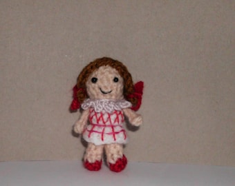 Handmade Crocheted Amigurumi Misfit Dolly from Rudolph the Red Nosed Reindeer Misfit Toys 3" Tall by The Knitting Gnome.. Cute