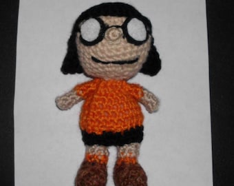 Handmade Crocheted Amigurumi Peanuts Marcie 5" Tall by The Knitting Gnome.. Cute