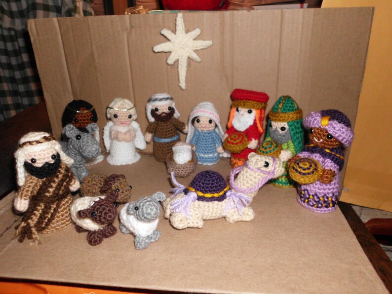 Handmade Crocheted Amigurumi Nativity Set by the Knitting Gnome