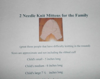 Mitones tejidos a dos agujas para la familia. PATRÓN de mitones