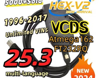 VCDS Cable HEX V2 24.5 usb Interface For VW Audi Skoda Seat Diagnostic Tool