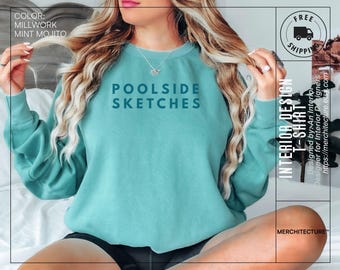 Interior Designer Gift| Architect Sweatshirt | Poolside Sketches Crew | Funny Studio Life Gift | Designer Summer Essentials | Merchitecture™