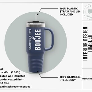 Interior Design Gift Insulated Travel Mug, 40oz | Stylish Travel Mug, Coffee Cup, Reusable Tumbler, Gift for Her, On-the-Go Style