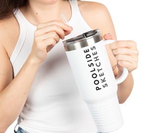 Creative Studio Tumbler | Poolside Sketches Cup | Funny Architect Gift | Design Intern Essentials | Interior Designer Gift | Creative Pro