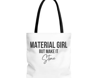 Material Girl Tote Bag, Stylish Canvas Bag for Everyday Use, Gift for Fashion Lovers, Chic Grocery Tote, Lightweight Beach Bag