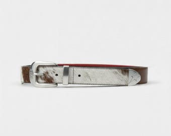 Cowhide Leather Belt, Durable Metal Buckle