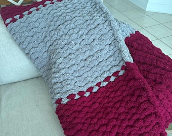 Chunky Chenille Knit Blanket, Chenille Blanket, Chunky Knit Throw, College, College blanket, Graduation Gift, Sports Team, Father’s Day