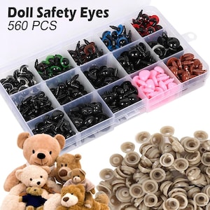 560/330pcs Plastic Safety Eyes – Multiple Sizes for DIY Doll Making, Crochet Animals, Plush Toys, Craft Eyes for Amigurumi & Stuffed Toys