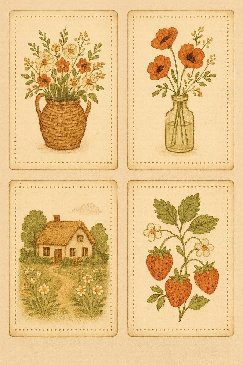 Vintage Cottagecore Printable Wall Art Set | Instant Download Rustic ...