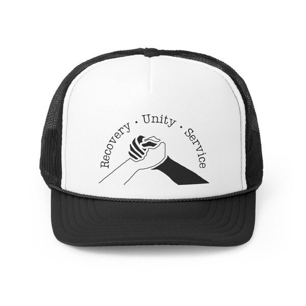 Recovery Unity Service AA Legacies Sober Sobriety Solidarity Mesh Trucker Hat Baseball Cap