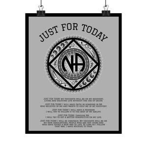 Póster vertical "Solo por hoy" de NA / Narcóticos Anónimos / Decoración de pared para la recuperación