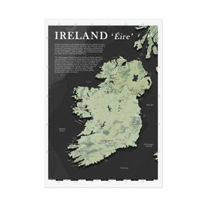アイルランド地図ロールポスター