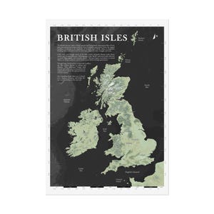 イギリス諸島地図ロールポスター