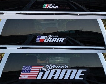 Larger Sizes State Flag Name Vinyl Decal: Personalized