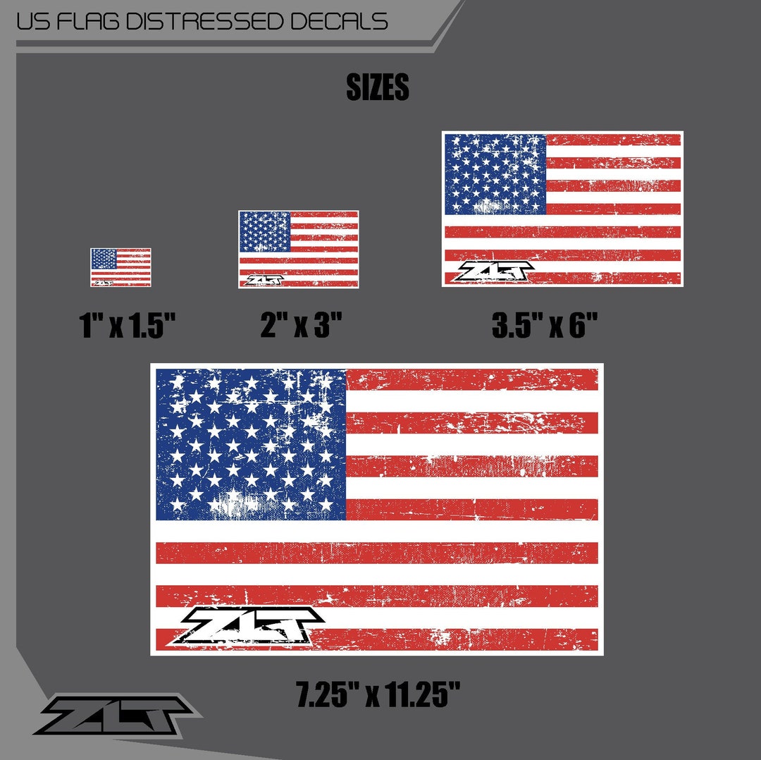 America First USA Flag Decal – Distressed Black & White Vinyl Bumper Sticker, 3.75x7.5, Trade Winds
