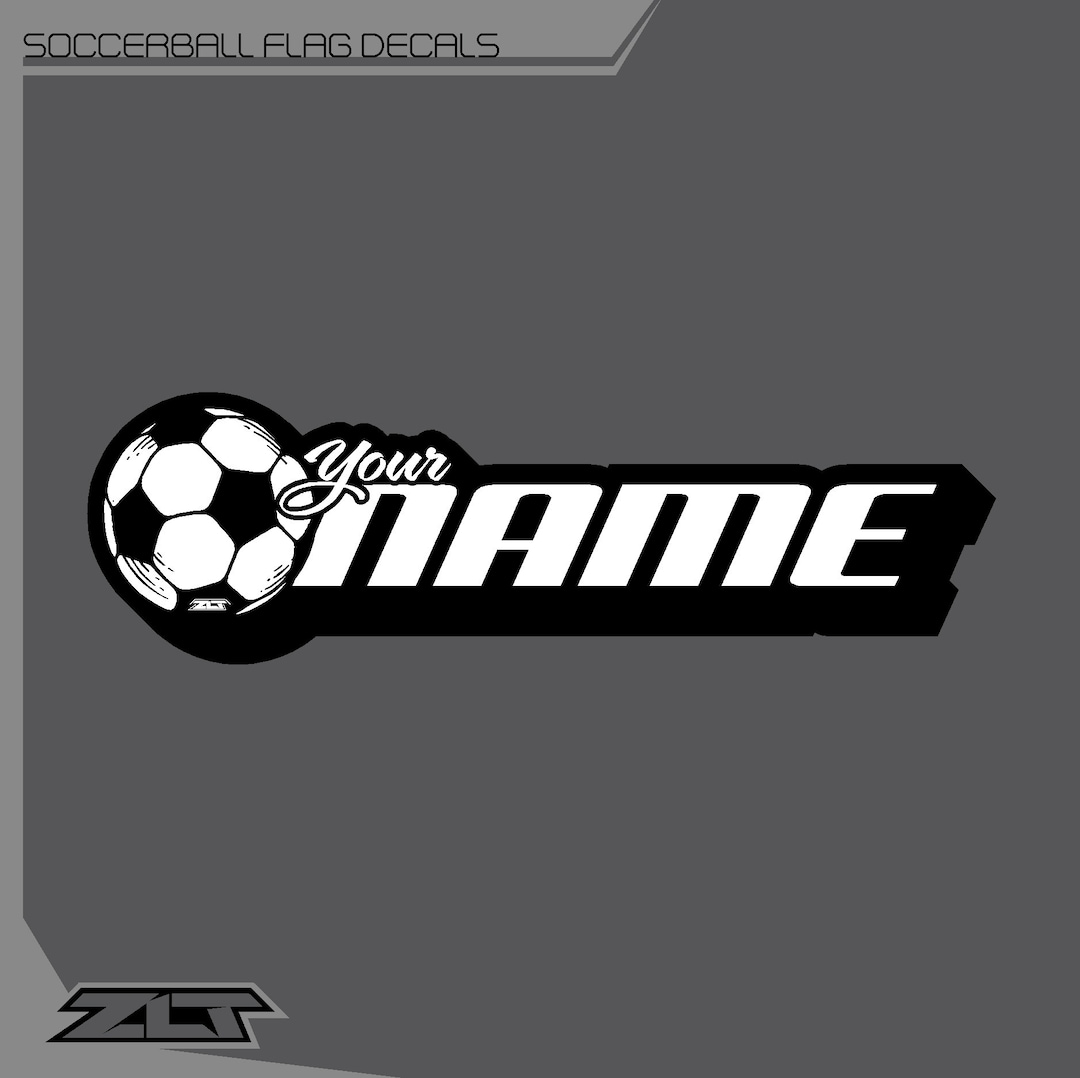 Soccer Name Vinyl Decal Personalized Etsy