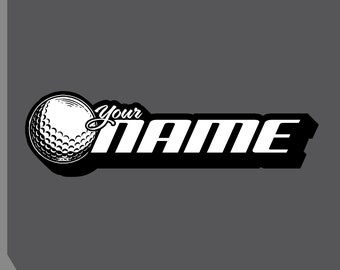 Golf Ball Name Vinyl Decal: Personalized