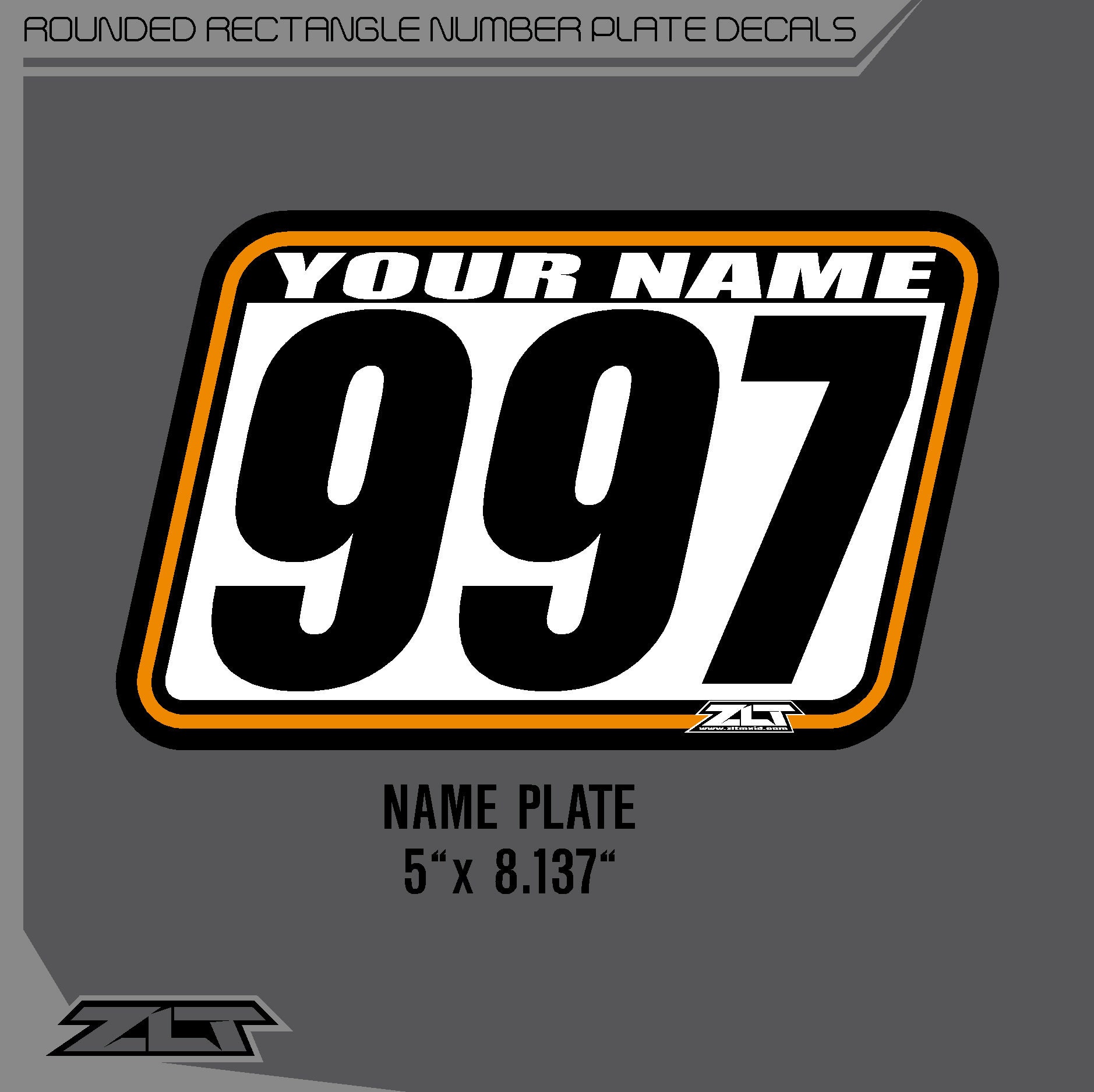 Rectangular Number Plate Layout Custom Rounded Rectangle Number Plate Decals - Motorcross ...