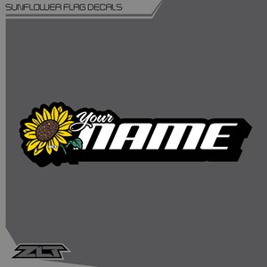 Sunflower Name Vinyl Decal: Personalized