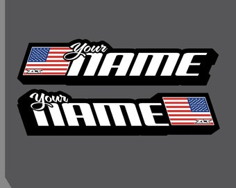 Directional Country Flag Name Vinyl Decal: Personalized