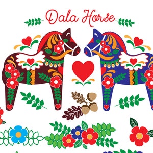 Cavalo Dala, arquivo EPS vetorial, download digital, clipart, cores brilhantes