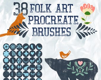 Folk Art Procreate Brush Set – Stamps and Patterns