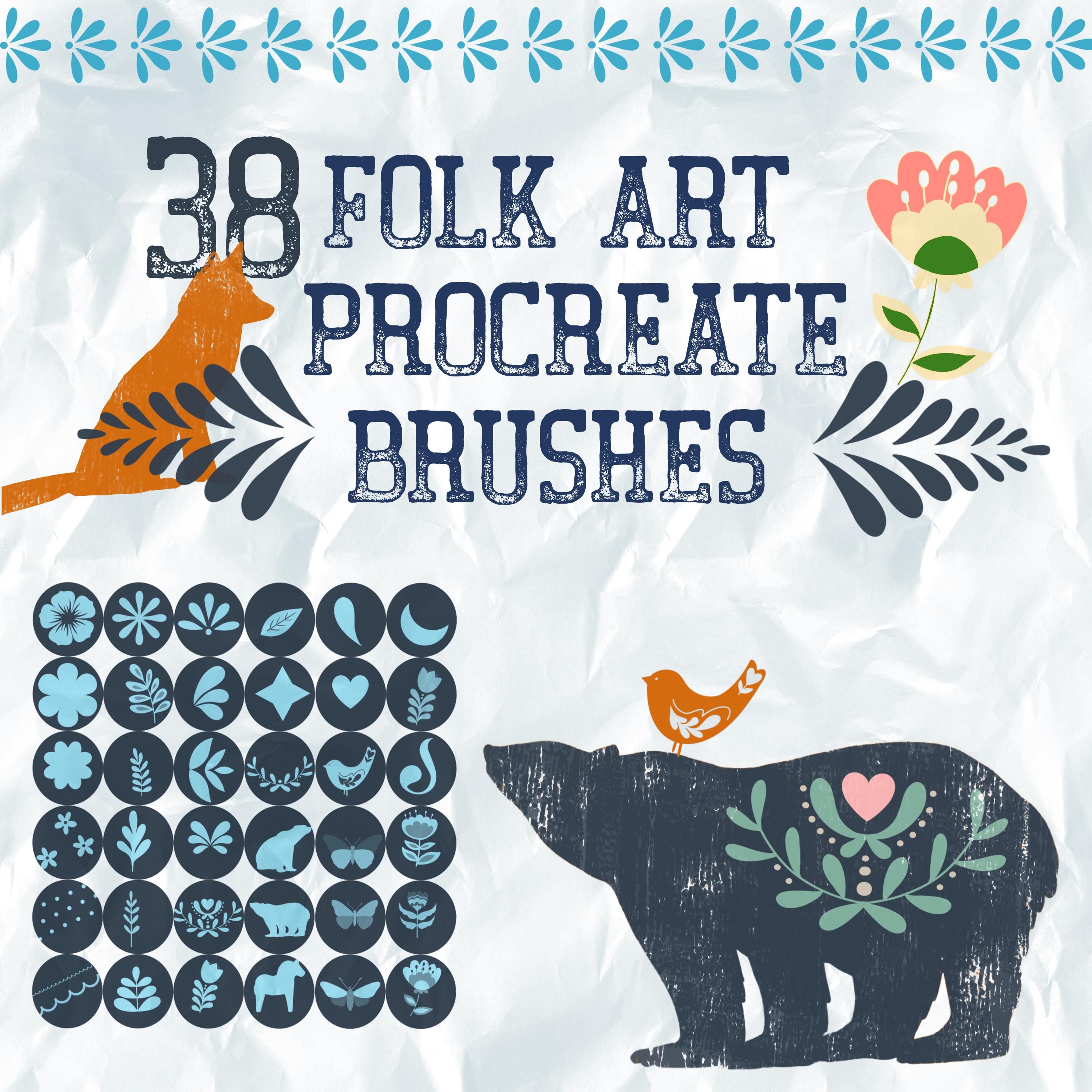 Folk Art Procreate Brush Set – Stamps and Patterns - Etsy