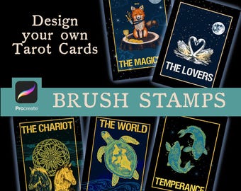 Tarot Card Inspired Procreate Brush Stamps, Digital Download