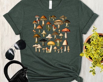 Vintage Mushroom T-Shirt: Botanical Cottagecore Tee