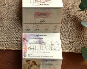 Editable wedding invitation for download - PDF template, floral & modern, DIY printable for printing