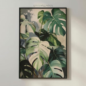 Monsterabladkunstprint – poster tropische groene plant (direct downloaden)
