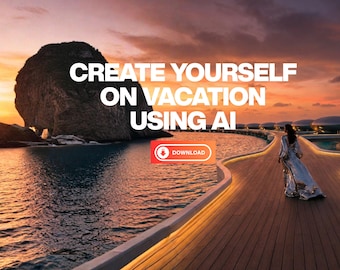 Colección de imágenes de vacaciones con IA / Referencias fotográficas de viajes / Crea tu propio viaje de vacaciones / Descarga digital