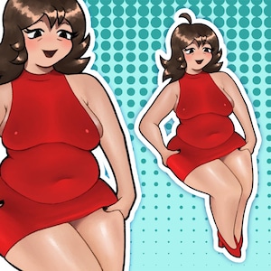 Pegatina de Chubby GF Friday Night Funkin&#39;