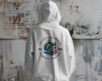 Current Threads Attire; Lighthouse Adventure Hoodie, Nautical Sweatshirt, Pirate Ship Jacket, Coastal Clothing, Seaside Hoodie