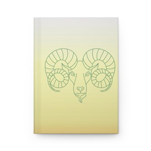 Zodiac Hardcover Journal Matte with Aries Ram Design, Astrology Notebook for Horoscope Lovers, Gift for Zodiac Enthusiasts, Astrological