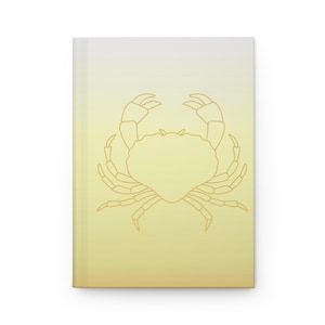 Matte Hardcover Journal - Cancer Zodiac Crab, Personalized Notebook, Astrology Gift, Horoscope Diary, Gift for Cancerian