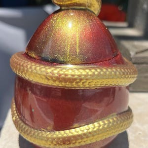 Snake trinket/stash jar. Gothic decor. ITEM IS DISCOUNTED! Please read full description, watch full video, and scroll all pictures.