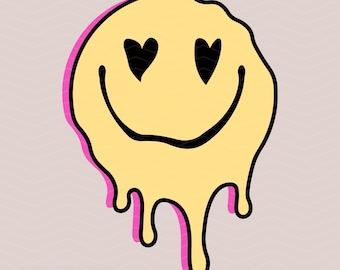 Dripping Smiley Face SVG Smiley Face Digital Download PNG Happy Face SVG smile svg