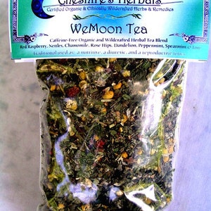 WeMoon Tea by Cheshire's Herbals organic caffeine-free reproductive system herbal tea blend