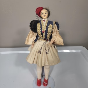 Rare Find: Vintage 1960s 14&quot; Greek Tsolias Evzones Soldier Doll Theater