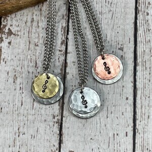 Treble Clef Symbol Necklace, Music necklace, music note jewelry, musician gift, music gift