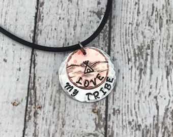 Love my Tribe Necklace with teepee, friendship, sisterhood, sisters, family,