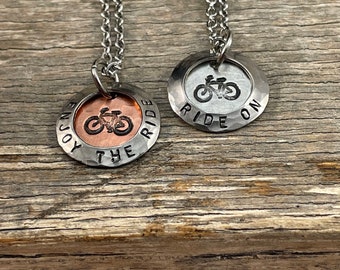 Enjoy the Ride Necklace, Ride On Necklace, Mountain Biking, Outdoor Jewelry