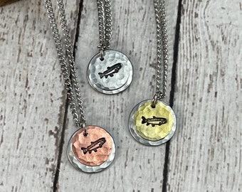 Trout Fish Necklace, Rainbow Trout Fish, Speckled Trout Fish, Fly Fishing Jewelry, Brown Trout Fish, Fishing Jewelry