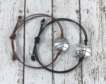 Basketball Bracelet - Sports Adjustable bracelet - Boy or Girl - personalized
