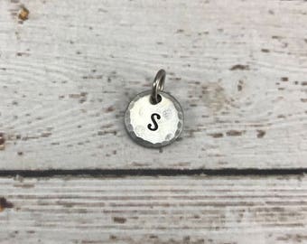 Tiny Initial Charm in Stainless Steel