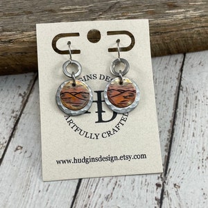 Mountain Scene Earrings - Blue Ridge Mountains - Appalachian Mountains - Copper - Appalachian Trail