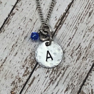 Initial Birthstone Necklace - Crystal - Birthday